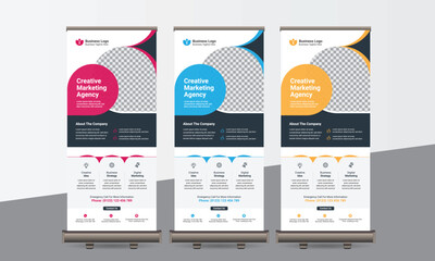 Wall Mural - Business Roll Up Banner Set, Use Corporate Business, Agency, Travel, Gym, Fashion	