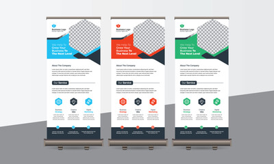 Wall Mural - Business Roll Up Banner Set, Use Corporate Business, Agency, Travel, Gym, Fashion	