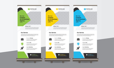 Wall Mural - Business Roll Up Banner Set, Use Corporate Business, Agency, Travel, Gym, Fashion	