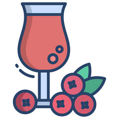 Wall Mural - Cranberry juice icon