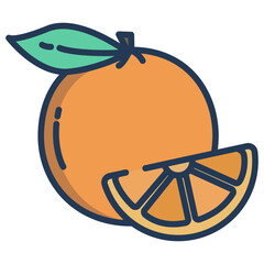 Sticker - Orange cut icon