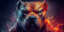 angry pitbull breed dog, concept Animals, Generative AI