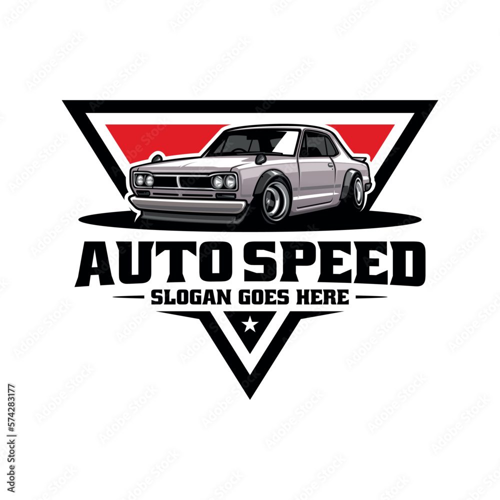 retro racing car logo vector Stock Vector | Adobe Stock