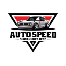 Retro Racing Car Logo Vector