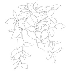 Poster - One continuous line of Leaf. Thin Line Illustration vector concept. Contour Drawing Creative ideas.