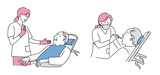 Fototapeta Psy - 車椅子で診療を受ける高齢者(歯科衛生士・看護師・医療従事者)