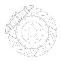 Poster - Brake disc outline