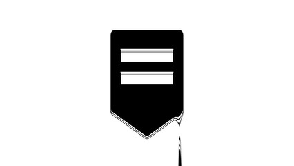 Poster - Black Chevron icon isolated on white background. Military badge sign. 4K Video motion graphic animation