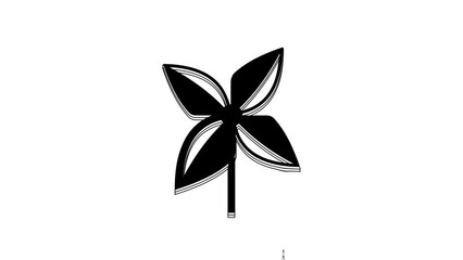 Poster - Black Pinwheel icon isolated on white background. Windmill toy icon. 4K Video motion graphic animation