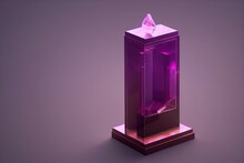 3D Rendering Purple Brown Colour Minimal Cylinder Pedestal Podium Product Showcase Display On Empty Background. 3D Mockup Illustration. Generative AI