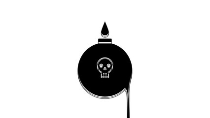 Poster - Black Bomb ready to explode icon isolated on white background. 4K Video motion graphic animation