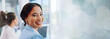 © Clement C/peopleimages.com - Happy woman, portrait or internship in office meeting, boardroom training or diversity teamwork collaboration. Smile, corporate or business opportunity in global finance company or strategy planning