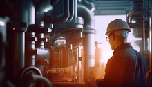 Engineer Verify The State Of Work At The Facility, Industrial Zone Steel Pipelines And Valves, Engineer Maintain Power Plan Equipment, Generative AI