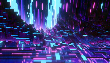 motion glitch interlaced multicolored Distorted textured, futuristic glitch color noise blue pixel artifacts effect for digital composition