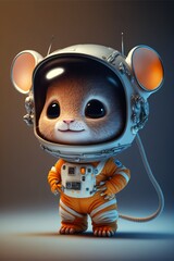 mouse with astronaut suit, generative ai