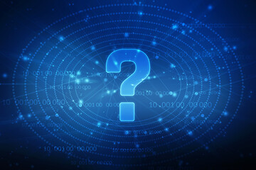 Poster - 
2d illustration question mark background