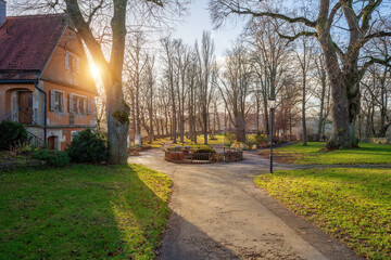 Wall Mural - Castle Gardens (Burggarten) - Rothenburg ob der Tauber, Bavaria, Germany