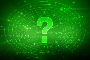 Poster - 
2d illustration question mark background