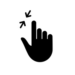Poster - Zoom Gesture, Hand Finger Swipe Up and Down Silhouette Icon. Reduce Screen, Rotate on Screen Glyph Pictogram. Gesture Slide Up and Down Icon. Isolated Vector Illustration