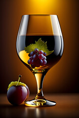 glass of wine and grapes