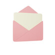 3d rendering icon letter pink minimal