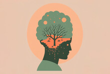 AI Illustration Of Person With Leafless Tree