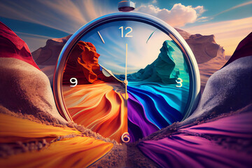 Beautiful abstract surreal time background	