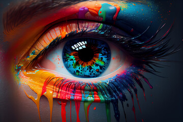 Aufkleber - Abstract woman’s  eye of the person