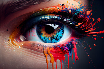 Aufkleber - Abstract woman’s  eye of the person