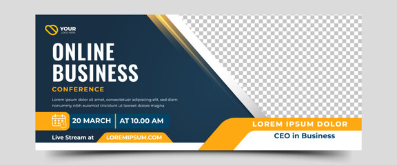 Wall Mural - webinar invitation horizontal banner template design
