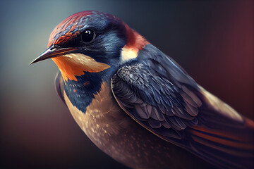 Aufkleber - Beautiful photo bird, natural background. Generative AI technology