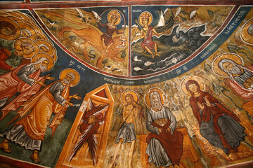  Panagia tis Asinou byzantine church. Frescoes. Cyprus.