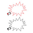 Icono de burbuja de chat con megáfono. Vector