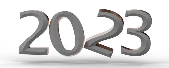 Poster - Year as Number - Typography design of 2023 with 3d style design