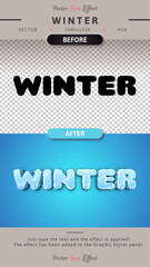 Wall Mural - Winter Stroke - Editable Text Effect, Font Style