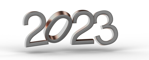 Aufkleber - Year as Number - Typography design of 2023 with 3d style