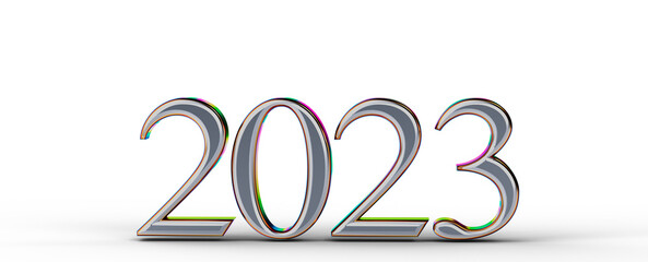 Poster - Typography design of 2023 with welcome 2023 concept design.