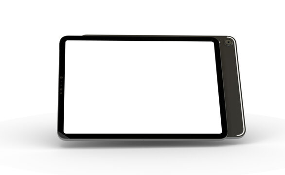 tablet pc - Modern black tablet computer isolated on white background.