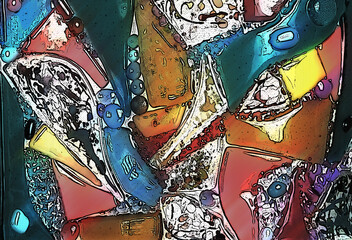 Poster - Abstract background of random shapes and lines