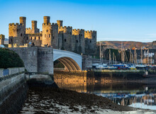 Conwy Castle And Town At Sunrise North Wales