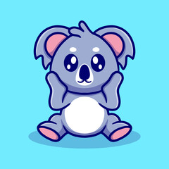  Cute baby koala cartoon icon illustration