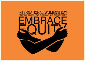 an abstract vector illustration for women’s day on the theme of embrace equity for 2023