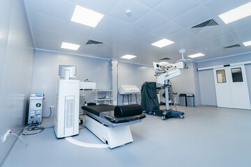 Interior of modern ophthalmology operating room with modern equipment