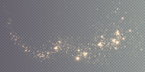 Wall Mural - Christmas background. Powder dust light PNG. Magic shining gold dust. Fine, shiny dust bokeh particles fall off slightly. Fantastic shimmer effect. Vector illustrator.	