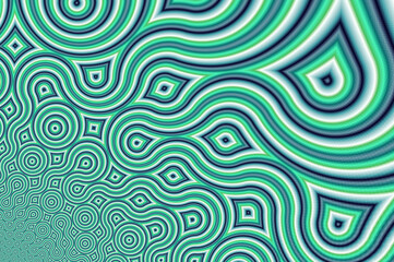 Wall Mural - green fractal truchet backdrop - quarter-circles generative self-similar pattern - abstract bright s