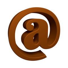 Poster - Brown email or at symbol design in 3d rendering 