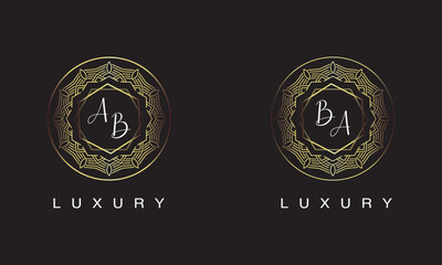 Wall Mural - AB and BA luxury logo style.