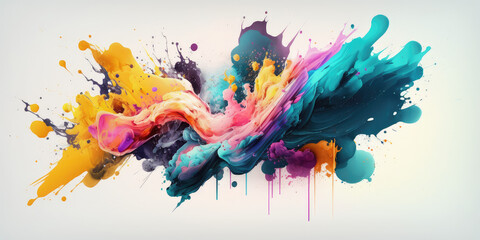 Abstract artistic watercolor splash background 3d render, Generative AI