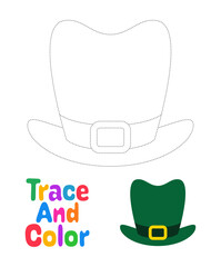 Wall Mural - Leprechaun Hat tracing worksheet for kids