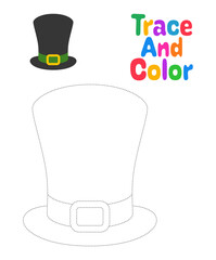 Wall Mural - Leprechaun Hat tracing worksheet for kids